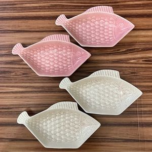 Vintage MCM California Pottery Fish Snack Dishes
